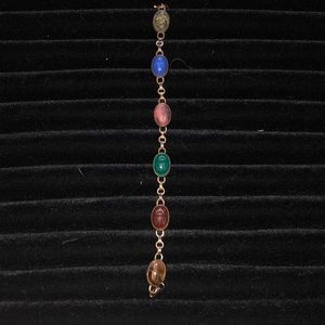 12kt Gold Filled carves scarab bracelet